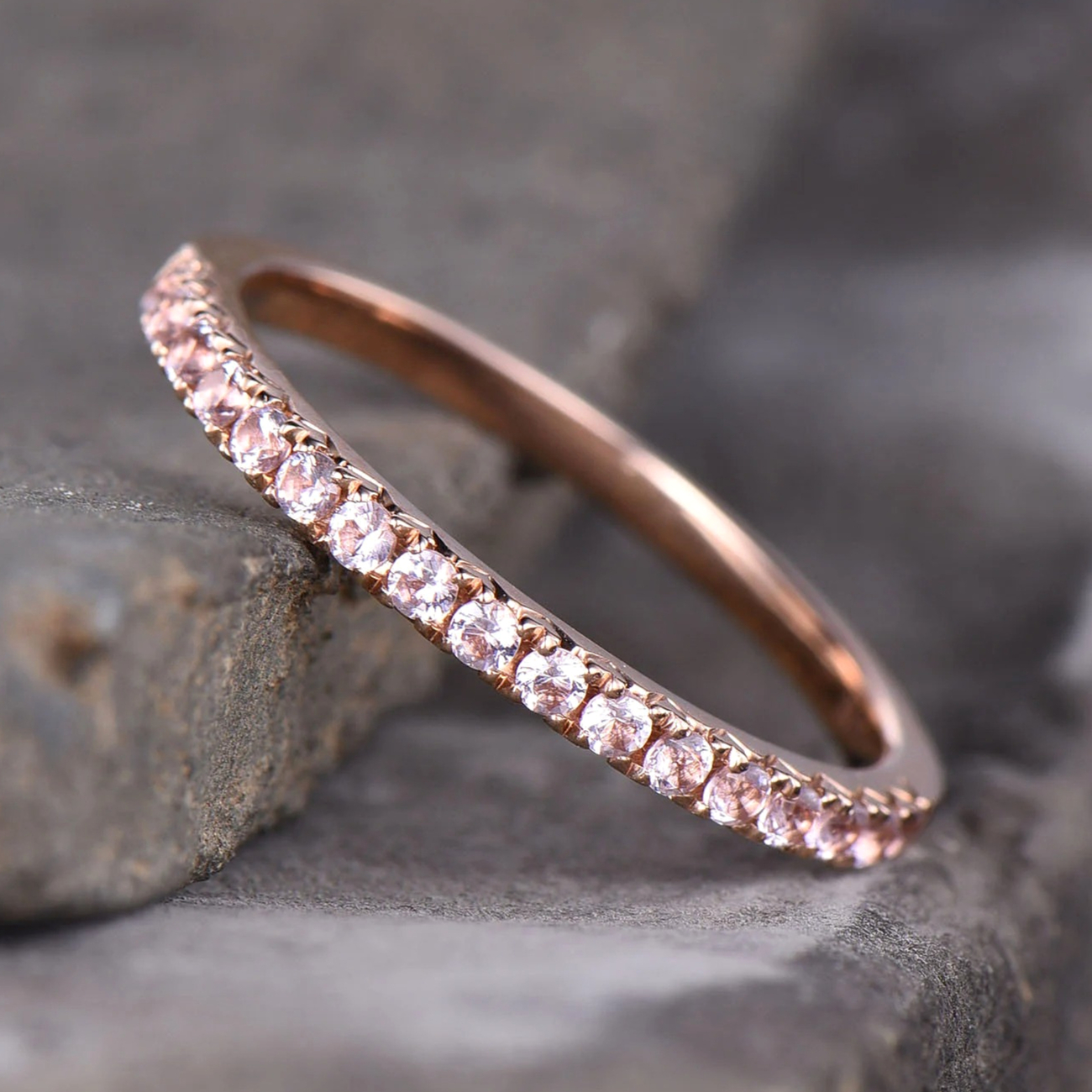 Women's 0.25 Carat 925 Silvery Elegant Moissanite Stackable Ring